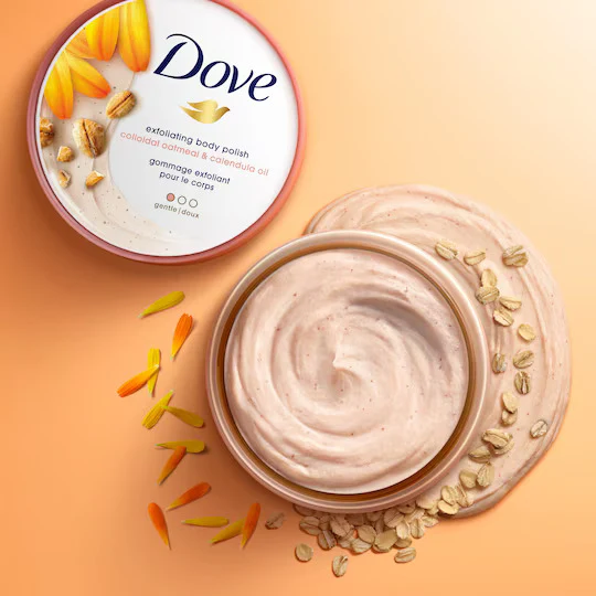 Dove Exfoliating Body Polish Colloidal iri kuri makeya